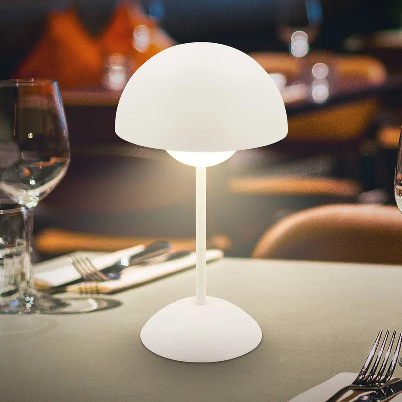 LED tafellamp Kugle, metaal, IP44, dimbaar från Briloner i Vit – produktbild