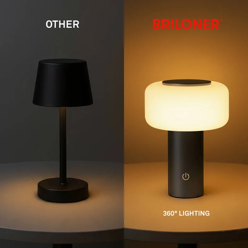 LED tafellamp op accu Juna, antraciet, IP44, dimbaar, 20 cm by Briloner in Anthracite, White – product photo