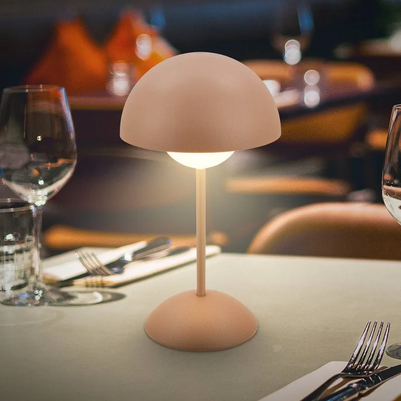 LED tafellamp op accu Kugle, metaal, IP44, dimbaar. van Briloner in Bruin – productfoto