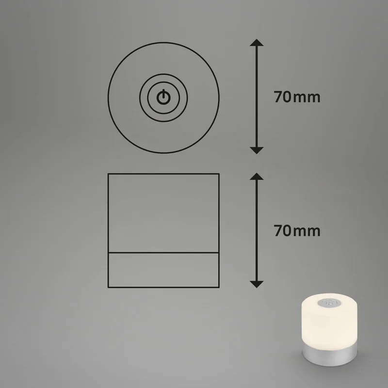 LED tafellamp Smal, chroomkleurig, 2.700K, dimbaar by Briloner in Mat chroom, White – product photo