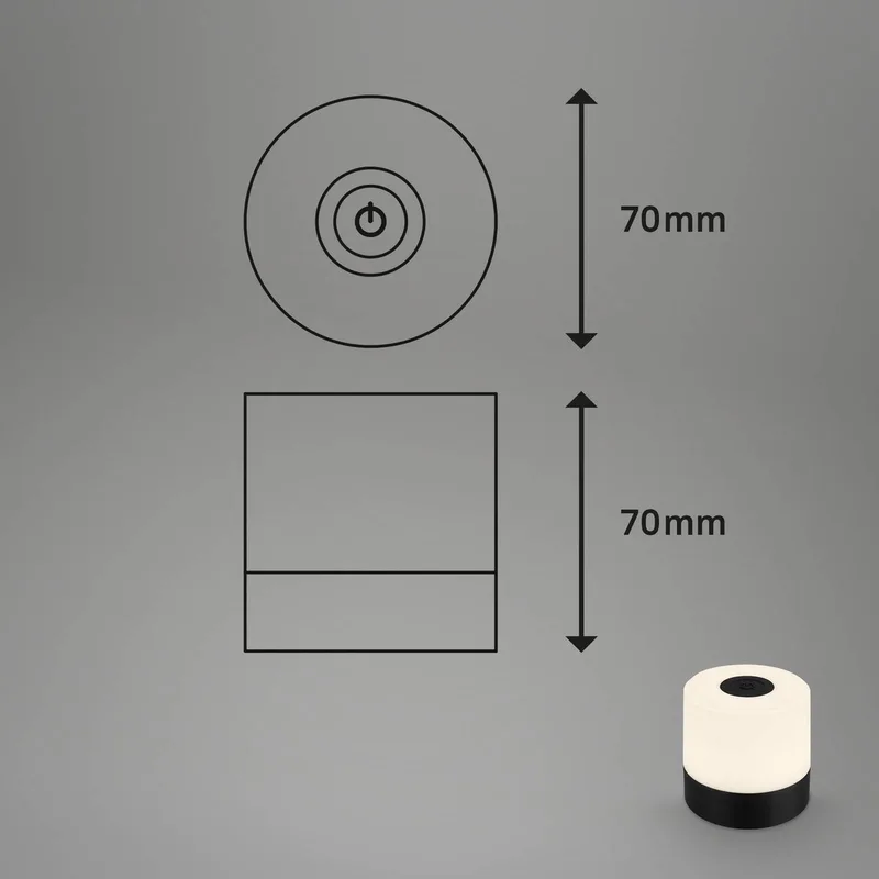 LED tafellamp Smal, zwart, 2.700K, dimbaar by Briloner in Black, White – product photo