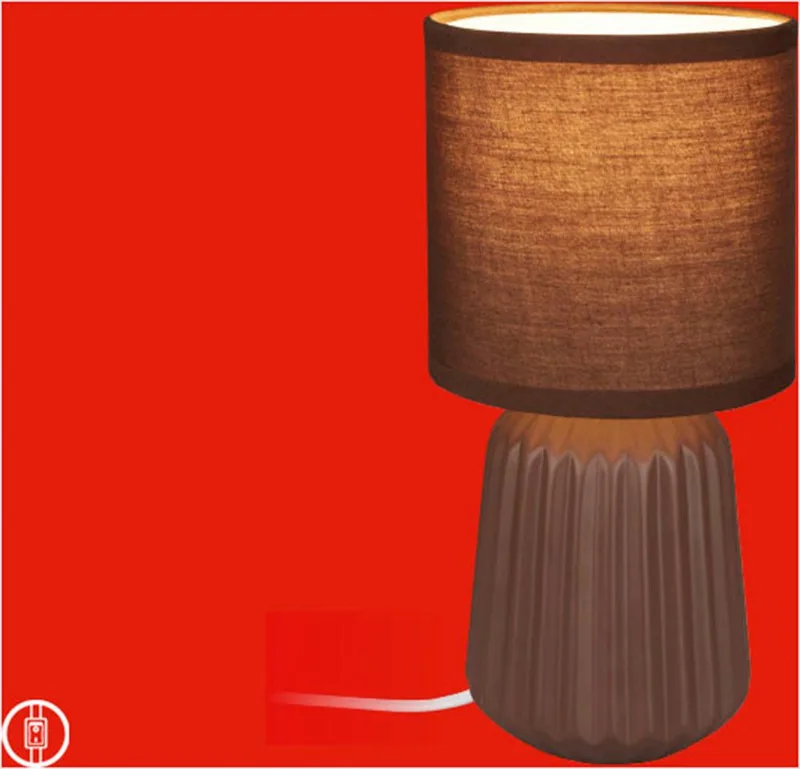 LED Tischleuchte DORA, ohne Leuchtmittel, 13x27 cm, Schlafzimmer, Wohnzimmer, Flur de Briloner en Marron – photo produit