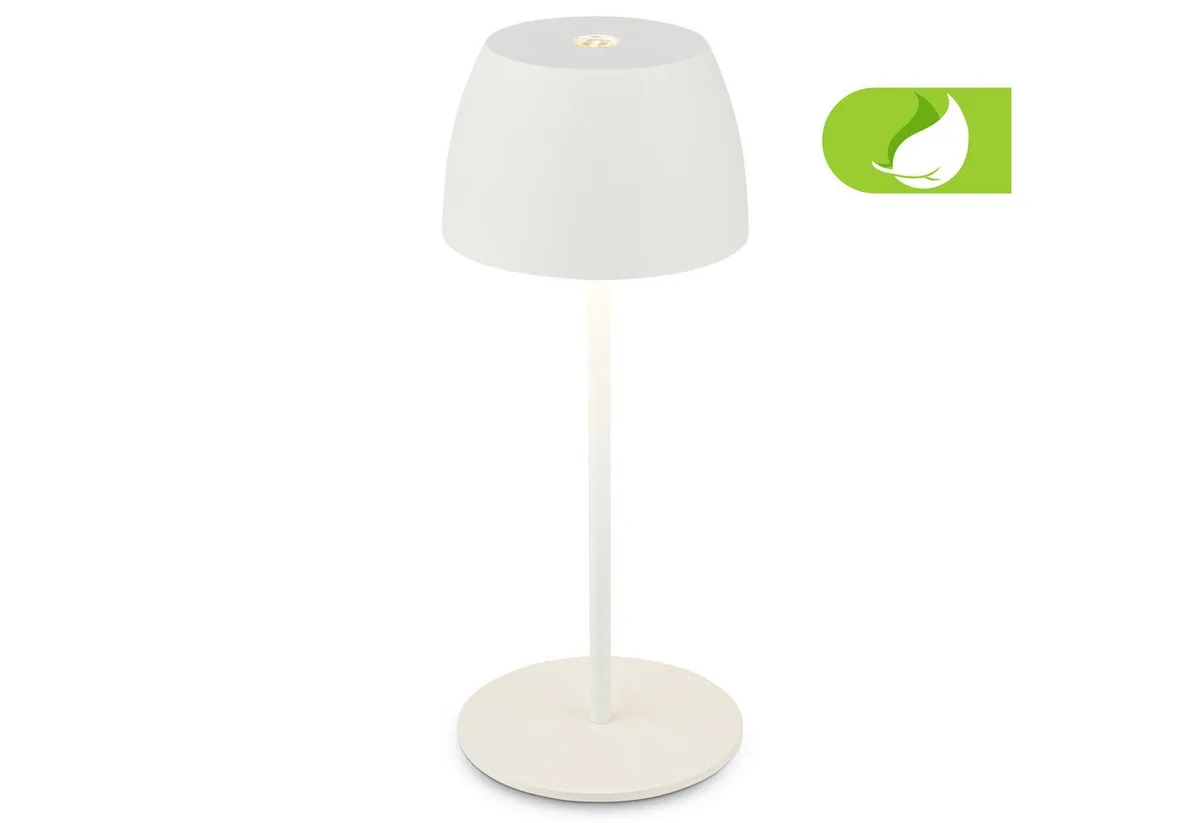 LED Tischleuchte kabellos dimmbar touch Tischlampe Akku Indoor/Outdoor, LED fest integriert, Tischlampe kabellos 20 x 8 cm versch. Farben 2,5W Wohnzimmer de Briloner en Blanc – photo produit