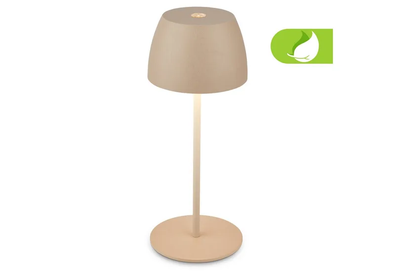 LED Tischleuchte kabellos dimmbar touch Tischlampe Akku Indoor/Outdoor, LED fest integriert, Tischlampe kabellos 20 x 8 cm versch. Farben 2,5W Wohnzimmer de Briloner en Beige – photo produit