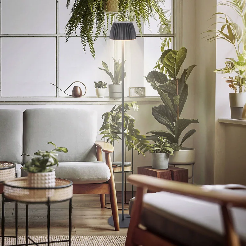 LED vloerlamp Loca, hoogte 123 cm kunststof/metaal de Briloner en Anthracite – photo produit