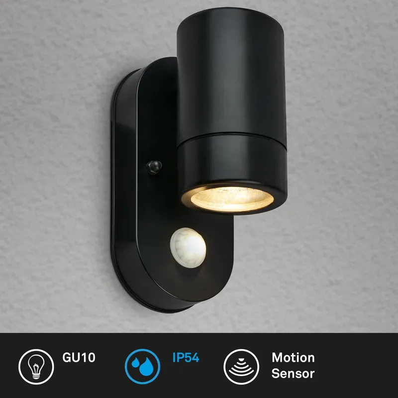 LED Wandlamp buiten - buitenlamp met bewegingssensor - IP54 - 30-seconden lichtduur - 15 x 7 x 9,5 cm de Briloner en Noir – photo produit