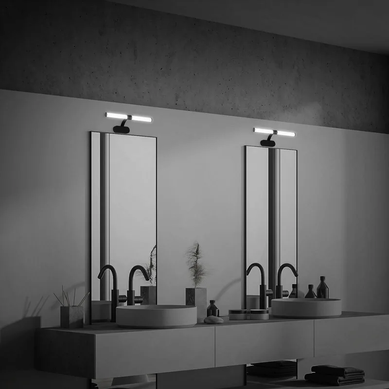 Runt LED-væglampe IP44 arm 4.000 K sort fra Briloner i Gesatineerd zwart – produktbillede