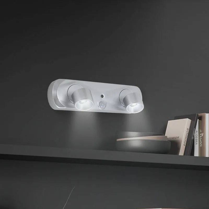 LED wandlamp Terya, batterij, 6.500K, 2-lamps från Briloner i Silver – produktbild