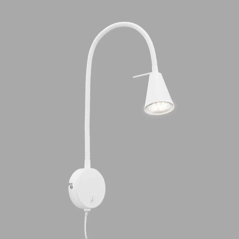 LED wandlamp Tusa, metaal, 45 cm, flexibele arm från Briloner i Vit – produktbild