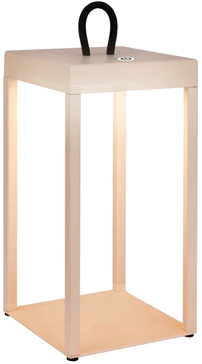 Luca – Oplaadbare Tafellamp lantaarn – dimbaar buitenlap – tuinverlichting – IP44 voor binnen & buiten – 31,5 x 13 x 13 cm de Briloner en Beige – photo produit
