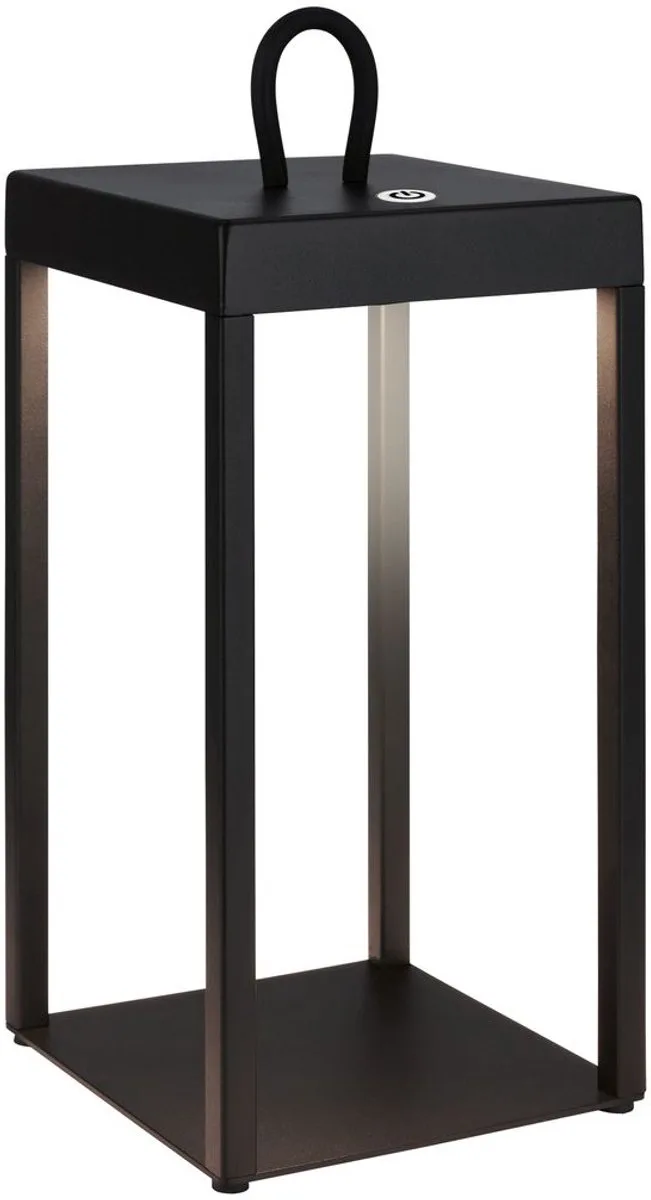 Luca – Oplaadbare Tafellamp lantaarn – dimbaar buitenlap – tuinverlichting – IP44 voor binnen & buiten – 31,5 x 13 x 13 cm de Briloner en Noir – photo produit