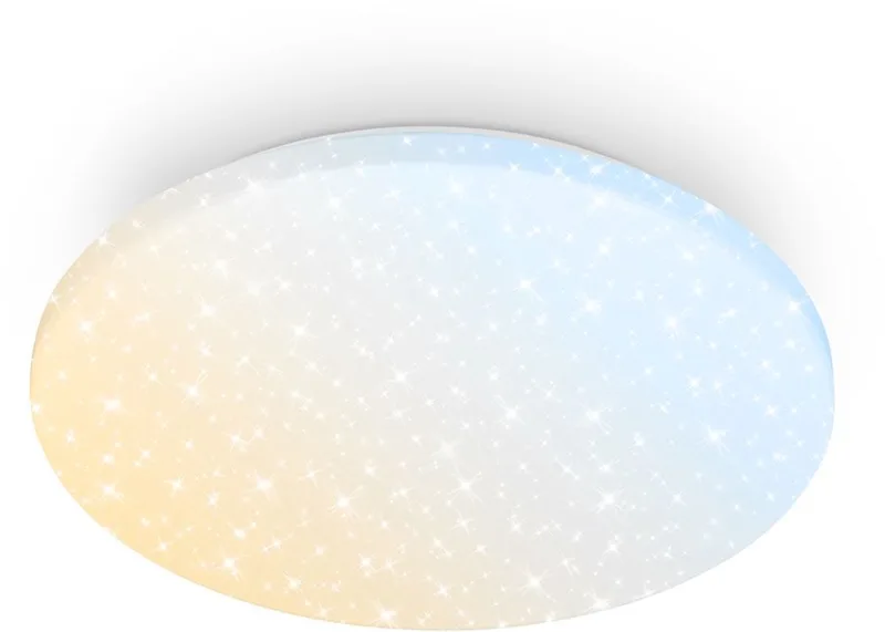 Luminus – LED Plafondlamp met afstandsbediening – dimbaar – met sterrenhemeleffect – voor woonkamer & kinderkamer – Ø34 cm fra Briloner i Hvid – produktbillede