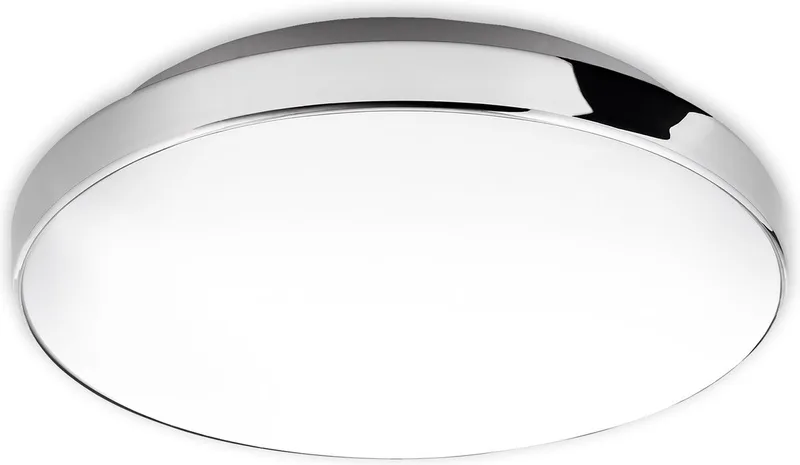 Malbona - Badkamerlamp Plafondlamp - plafonnière badkamerverlichting - 13 Watt - 1.200 Lumen - 4.000 Kelvin - wit-chroom - 28.5cm de Briloner en Wit chromium – photo produit