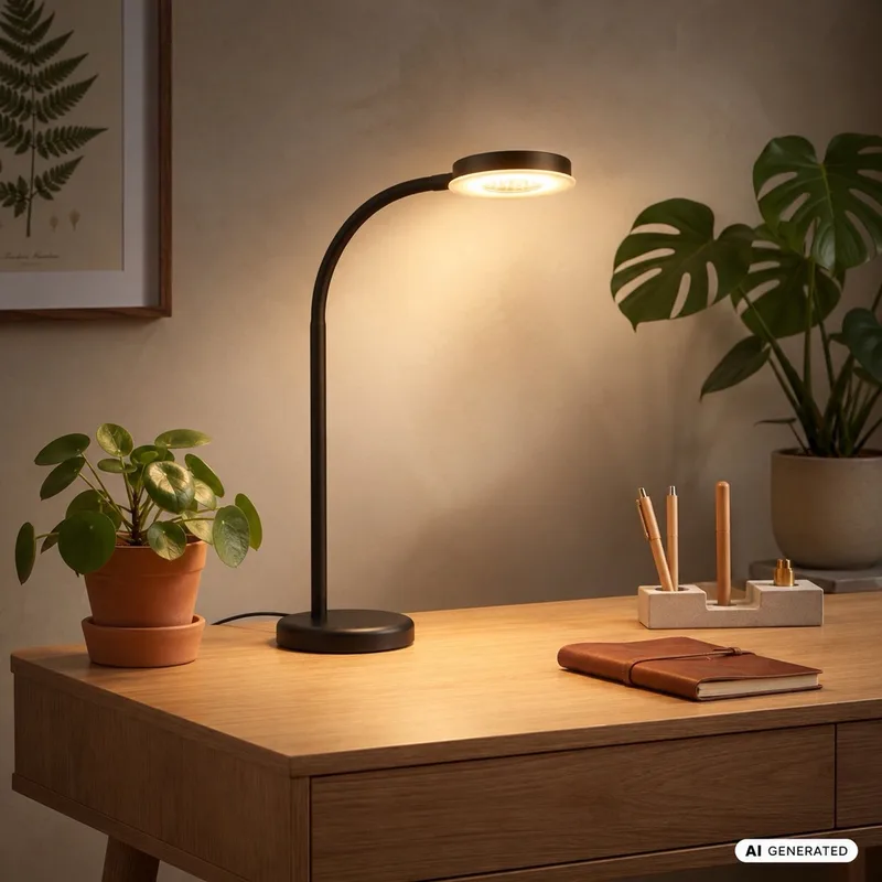 Megg LED skrivebordslampe, bordlampe med varmt hvidt lys, dæmpbar bordlampe med touchbetjening, hjemmekontor, h.: 40cm fra Briloner i Sort – produktbillede