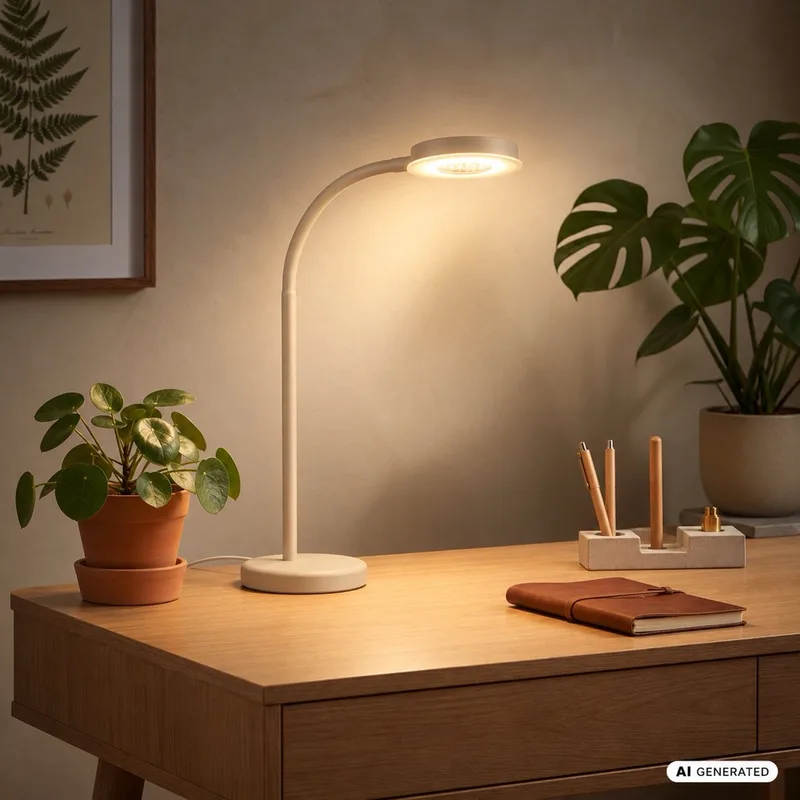 Megg LED skrivebordslampe, bordlampe med varmt hvidt lys, dæmpbar bordlampe med touchbetjening, hjemmekontor, h.: 40cm fra Briloner i Beige – produktbillede
