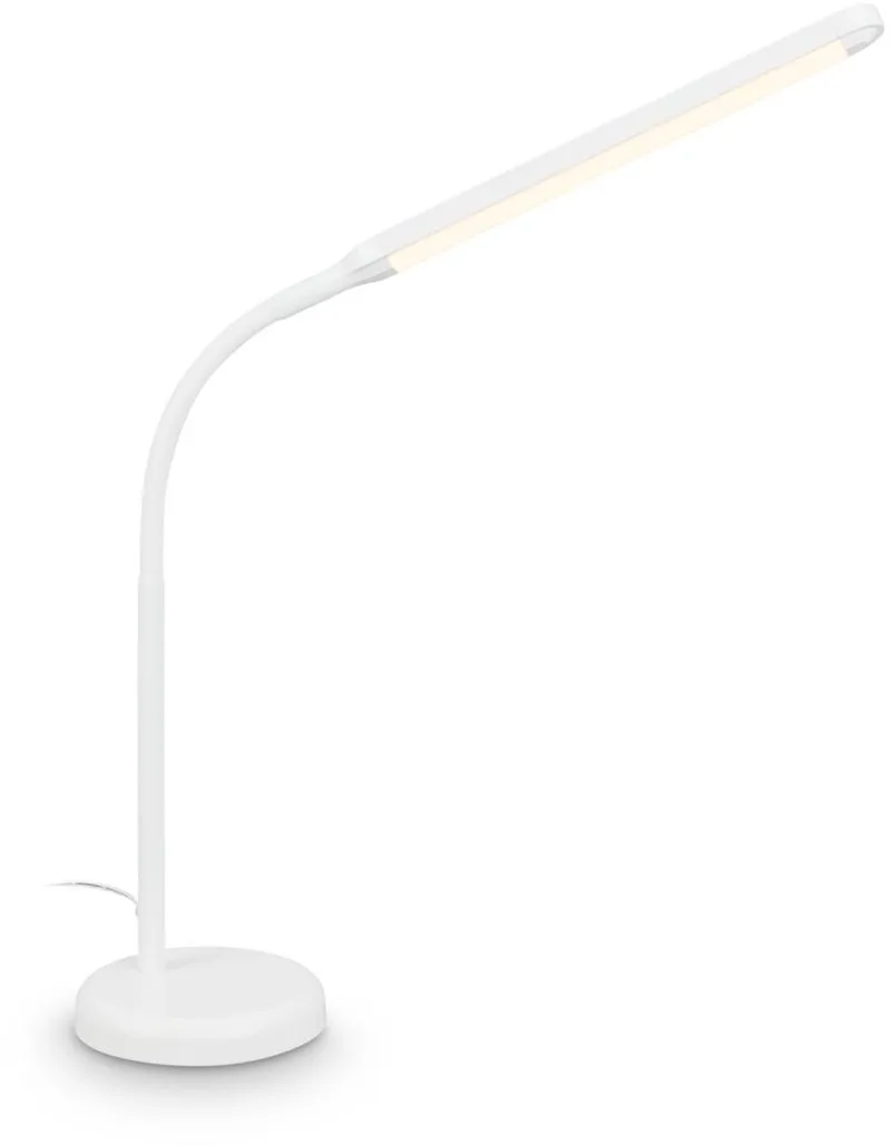 Mura – LED Bureaulamp – tafellamp met touchbediening – dimbaar – warm wit licht – geheugenfunctie – wit – 36.6x13x45.4 cm by Briloner in White – product photo
