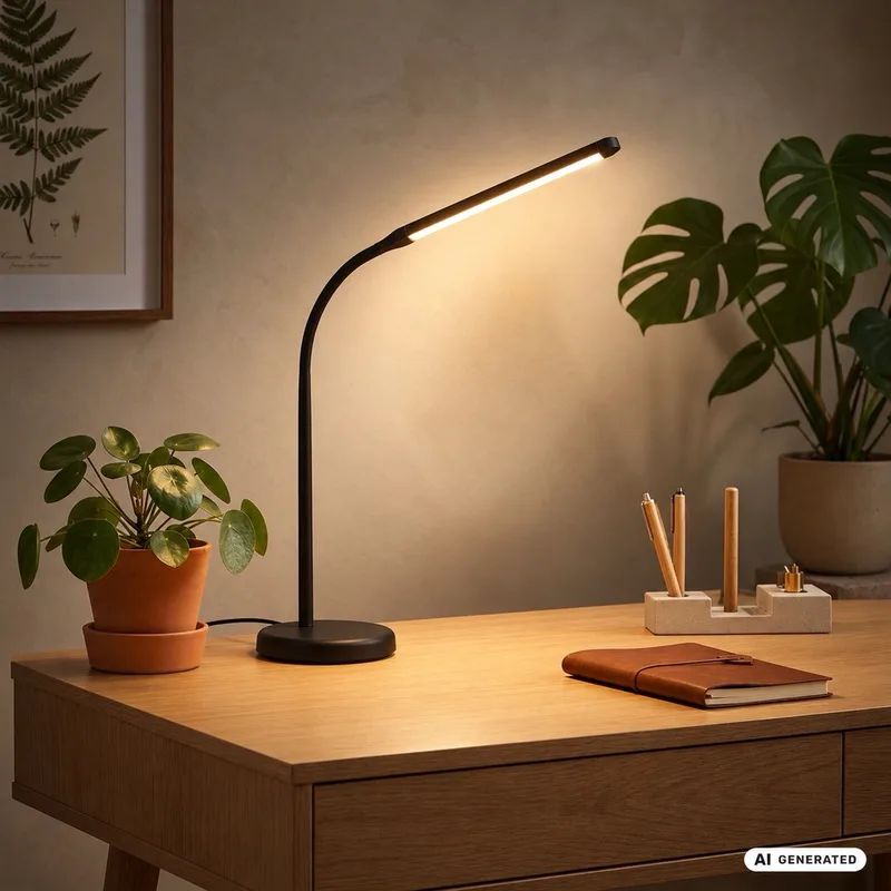 Mura – LED Bureaulamp – tafellamp met touchbediening – dimbaar – warm wit licht – geheugenfunctie – 36.6x13x45.4 cm van Briloner in Zwart – productfoto
