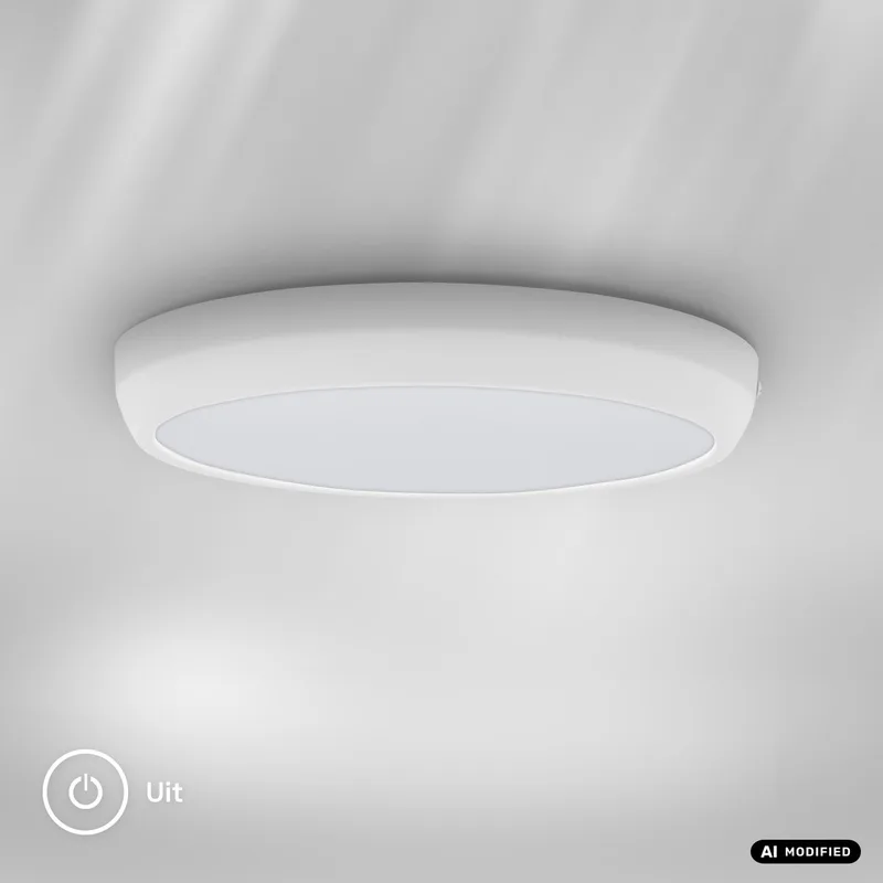Navaro - LED Plafondlamp - badkamerverlichting - badkamerlamp - IP44 - 18W - neural wit licht - Ø27cm - wit de Briloner en Blanc – photo produit