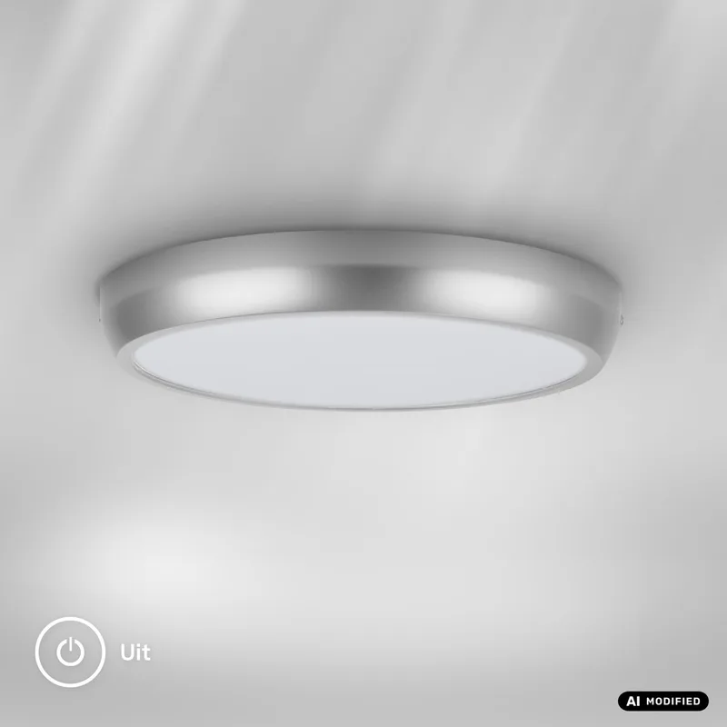 Navaro - LED Plafondlamp - badkamerverlichting - badkamerlamp - IP44 - 18W - neural wit licht - Ø27cm von Briloner in Chrom – Produktfoto