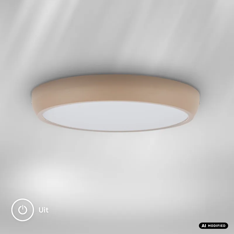 Navaro - LED Plafondlamp - badkamerverlichting - badkamerlamp - IP44 - 18W - neural wit licht - Ø27cm von Briloner in Beige – Produktfoto