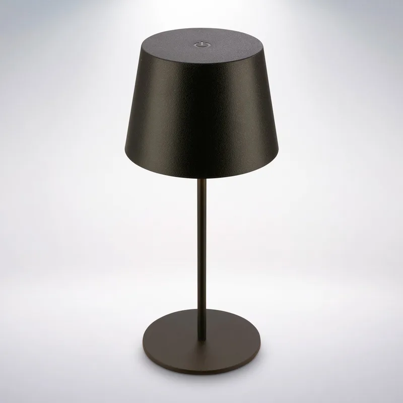 Nivo - Tafellamp oplaadbaar - dimbaar - warm wit licht 2.700K - voor binnen en buiten - 20,5 cm de Briloner en Noir – photo produit