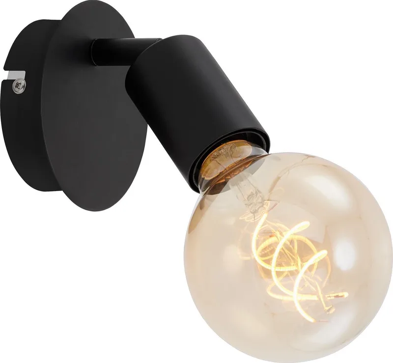 Pearl - Wandlamp - plafondspot - retro / vintage - spotje draaibaar - E27 fitting - metaal - ⌀10cm de Briloner en Noir – photo produit