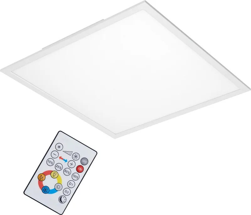 Piatto - LED CCT Plafondlamp - paneel dimbaar - warm wit licht & koel wit licht - plafonniere met afstandsbediening - 36W - 59cm - wit fra Briloner i Hvid – produktbillede