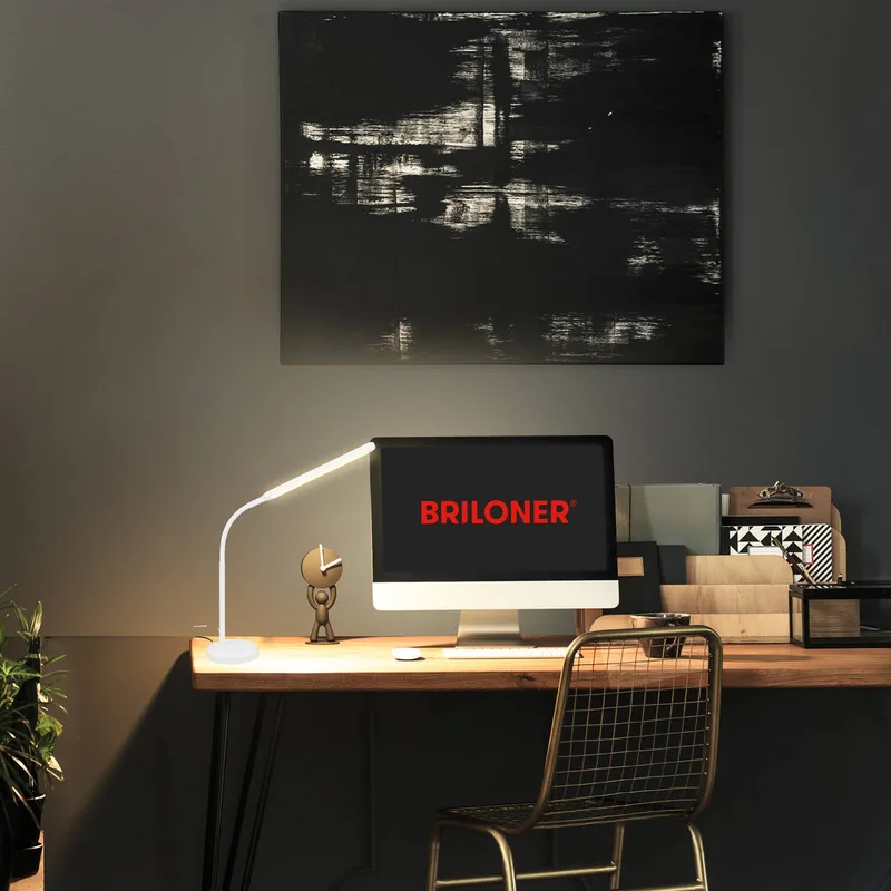 Pivaz LED tafellamp, touchdimmer från Briloner i Vit – produktbild