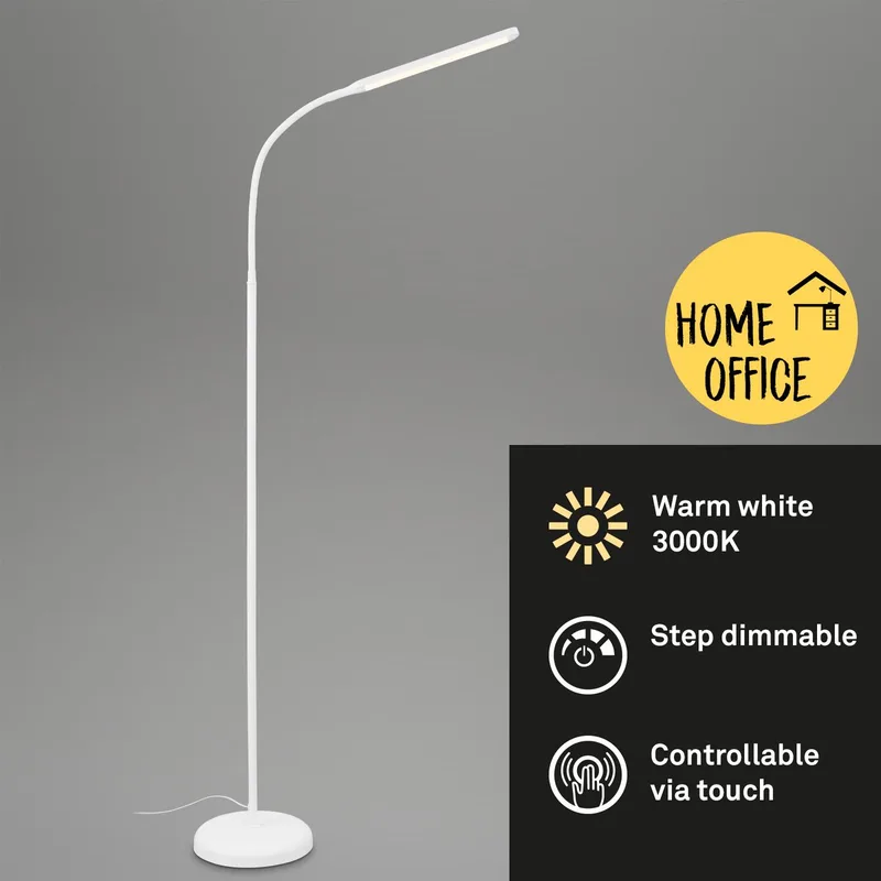 Pivaz - Vloerlamp dimbaar - woonkamer staande lamp - met touch - h: 126.5cm från Briloner i Vit – produktbild