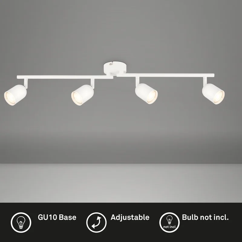 Plafondlamp - 2145046 - Draaibaar - GU10 fitting - Gloeilamp niet inbegrepen - 70.5 x 8 x 11 cm van Briloner in Wit – productfoto