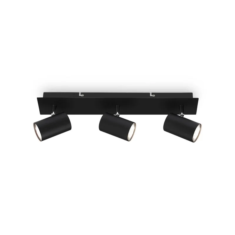 Plafondlamp Isil A, 3-lamps, metaal, draaibaar von Briloner in Schwarz – Produktfoto