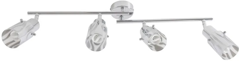 Plafondlamp, spot, verstelbaar, woonkamer, glas, chroom, opaal, L 69 cm från Briloner i Silver – produktbild