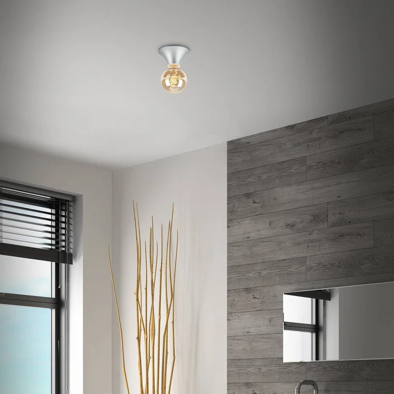 Plafondlamp Tepel voor de badkamer IP44 E27 chroom mat från Briloner i Mat chroom – produktbild