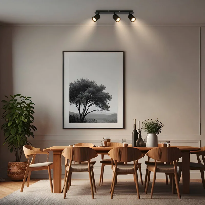 Plafondspot Ida, zwart, 3-lamps, kunststof/metaal de Briloner en Matzwart – photo produit