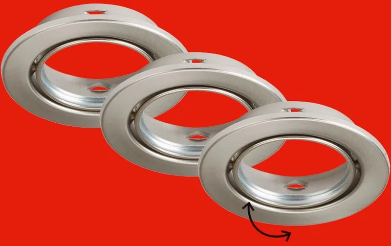 RENG - inbouw armatuur - 7110- 032 - set van 3 - lichtbron niet inbegrepen - GU10 fitting - IP23 - Ø8,6 x 6,5 cm från Briloner i Nikkel – produktbild