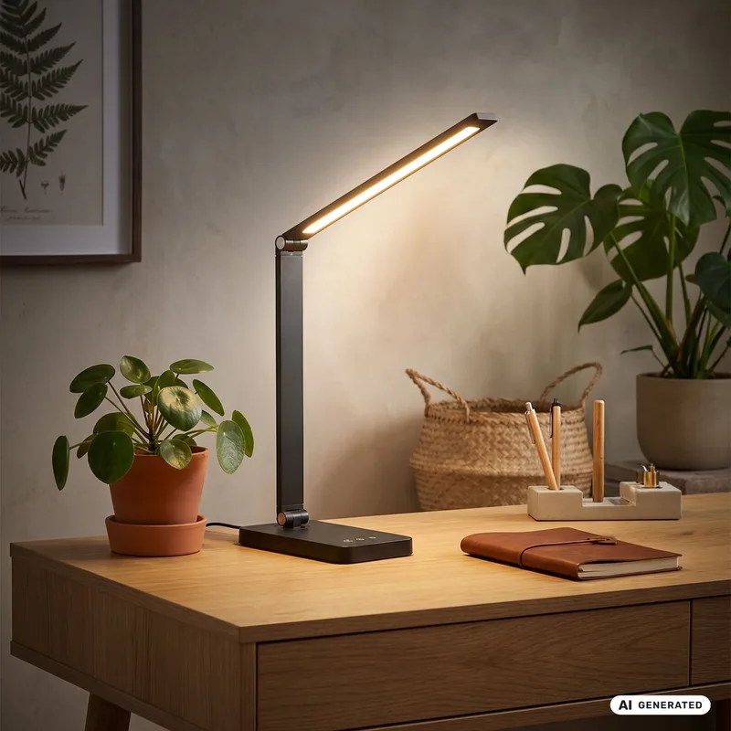 Rick – Bureaulamp led – CCT tafellamp – dimbaar tafellampje met touchbediening – USB-C – h.: 38cm de Briloner en Noir – photo produit