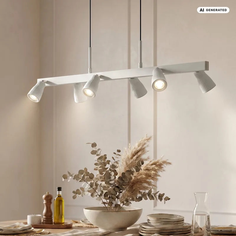 Riff - Hanglamp eetkamer - draaibaar en kantelbaar - incl. verlichting - oud woonkamer | slaapkamer | eetkamer lamp fra Briloner i Hvid – produktbillede