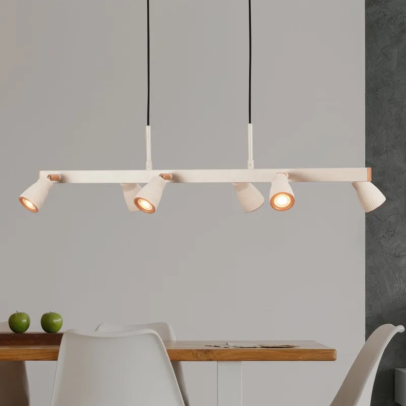Riffle - Hanglamp eetkamer - met warm wit licht - woonkamer lamp - 21W - draaibaar & kantelbaar - 80.5 x 120 cm van Briloner in Grijs – productfoto