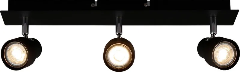 ROCK - plafondlamp - spot draaibaar - 3x LED GU10 5W - 460lm - 3.000K warm wit fra Briloner i Sort – produktbillede