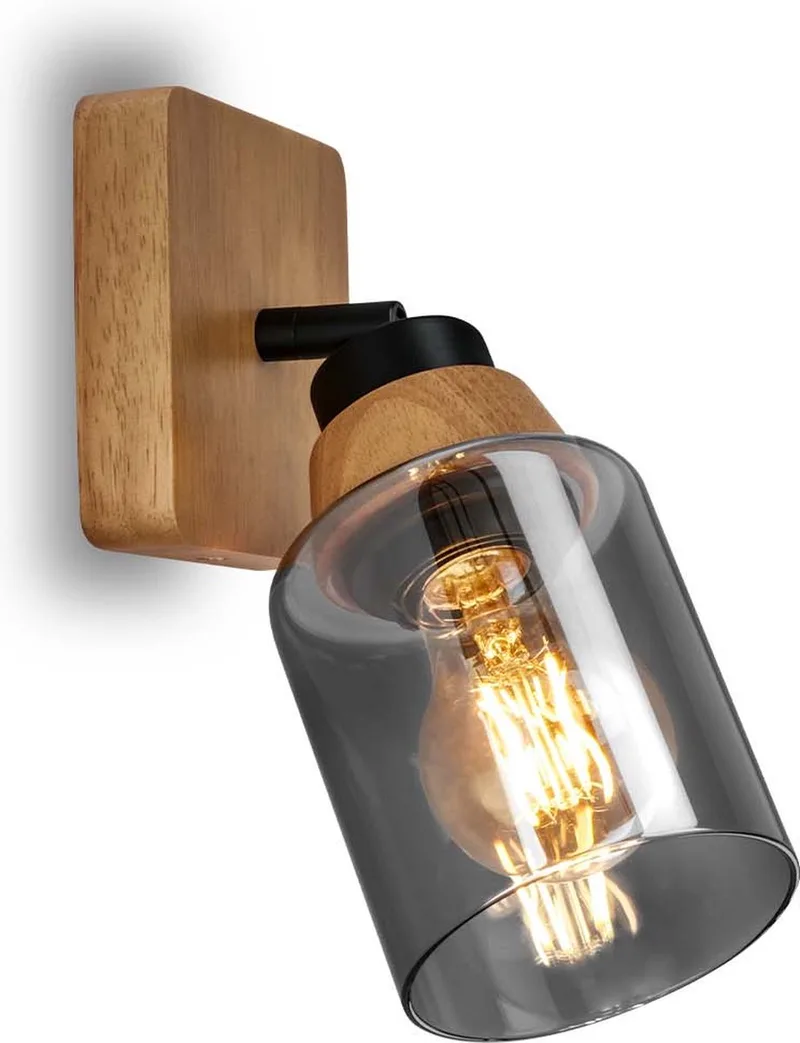 ROYK - Leeslamp, Wandlamp Binnen, Lamp, Wandlamp Binnen, Draaibaar, Woonkamerlamp, Zwart fra Briloner i Rook – produktbillede