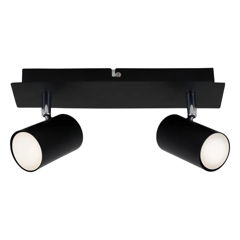 RUN - Plafondspot - opbouwspots met 2-lichts - draaibaar - plafondlamp - GU10 - max. 40 Watt by Briloner in Black – product photo