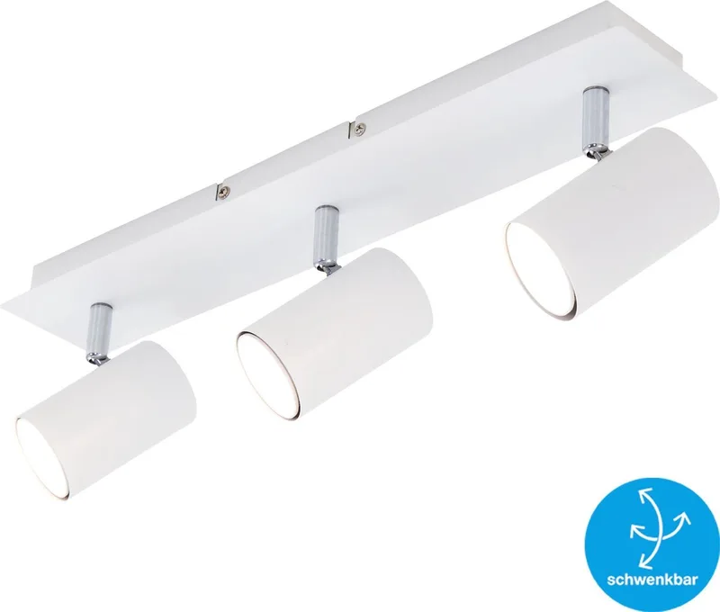 RUN - Plafondspot - opbouwspots met 3-lichts - draaibaar - plafondlamp - GU10 - max. 40 Watt de Briloner en Blanc – photo produit