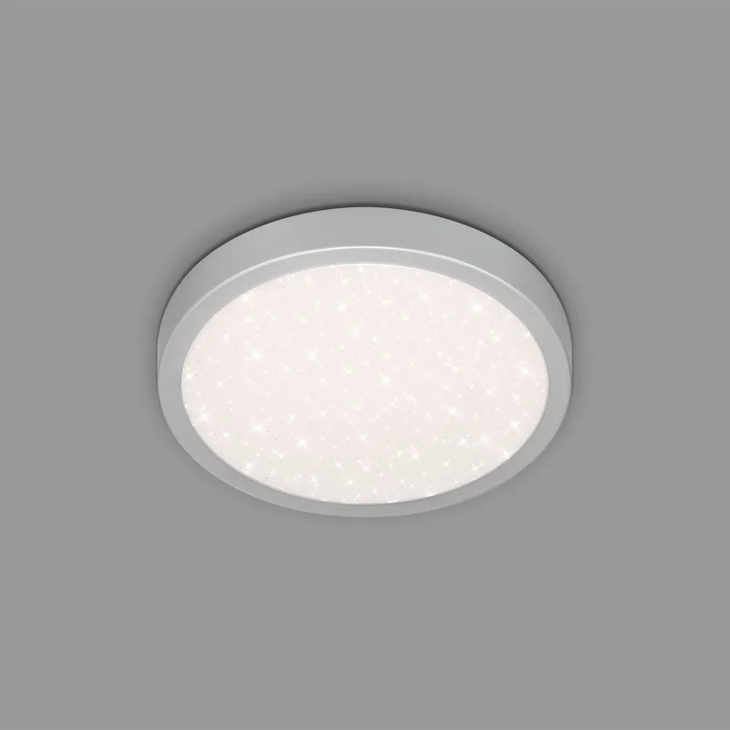 Runa - Sterrenhemel Plafonniére - plafondlamp met metaal - 4000 K - 18W - zilverkleur - Ø28cm de Briloner en Argent – photo produit