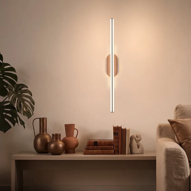 Ruth - Wandlamp binnen woonkamer - design lamp - warm wit licht - plafondlamp - antraciet & metallic - 60cm de Briloner en Bronze – photo produit