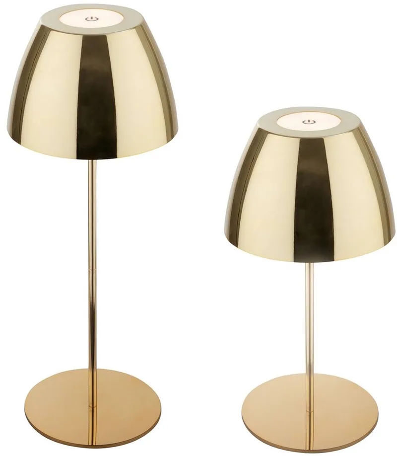 Serina - Tafellamp oplaadbaar - dimbaar - touch - snoerloos - Ø13,5 x 36 cm - goud kleur von Briloner in Goud Glanzend – Produktfoto