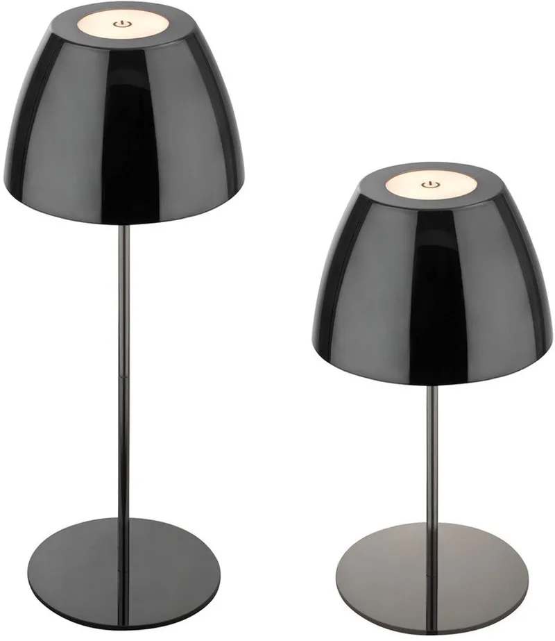 Serina - Tafellamp oplaadbaar - dimbaar - touch - snoerloos - Ø13,5 x 36 cm - zwarte kleur de Briloner en Noir – photo produit