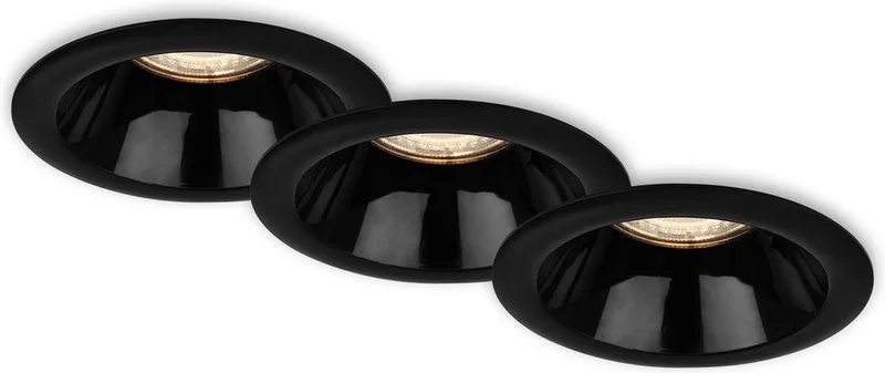 Set van 3 inbouwspots, inbouwlampen, inbouwstopcontact GU10, inbouwspot, 95x61 mm by Briloner in Black – product photo