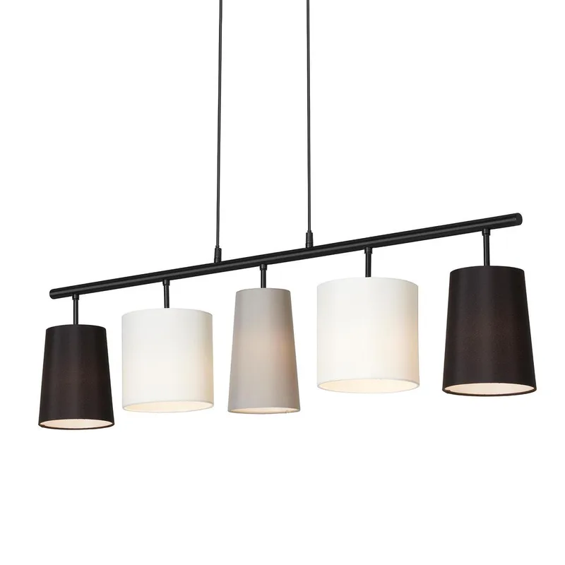 SHADES - hanglamp - 5 lichts - textiele kap - Ontwerp door Kare från Briloner i Svart – produktbild