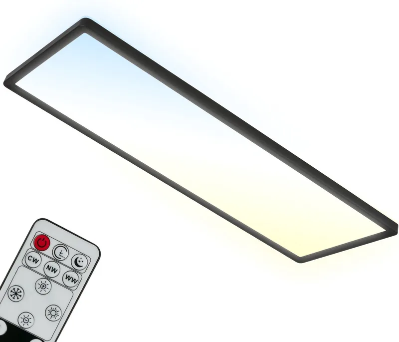 LED-panel Slim svart ultratunn CCT, 59 x 20 cm från Briloner i Svart – produktbild