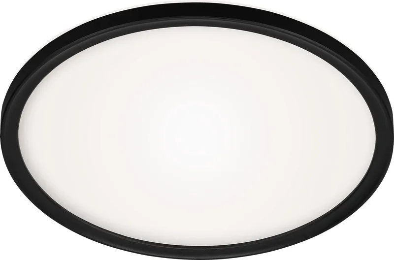 Slim - Plafondlamp led - plafoniere woonkamer met achtergrondverlichting - platte keuken lamp - neural wit licht - 18W - 29,3cm de Briloner en Noir – photo produit